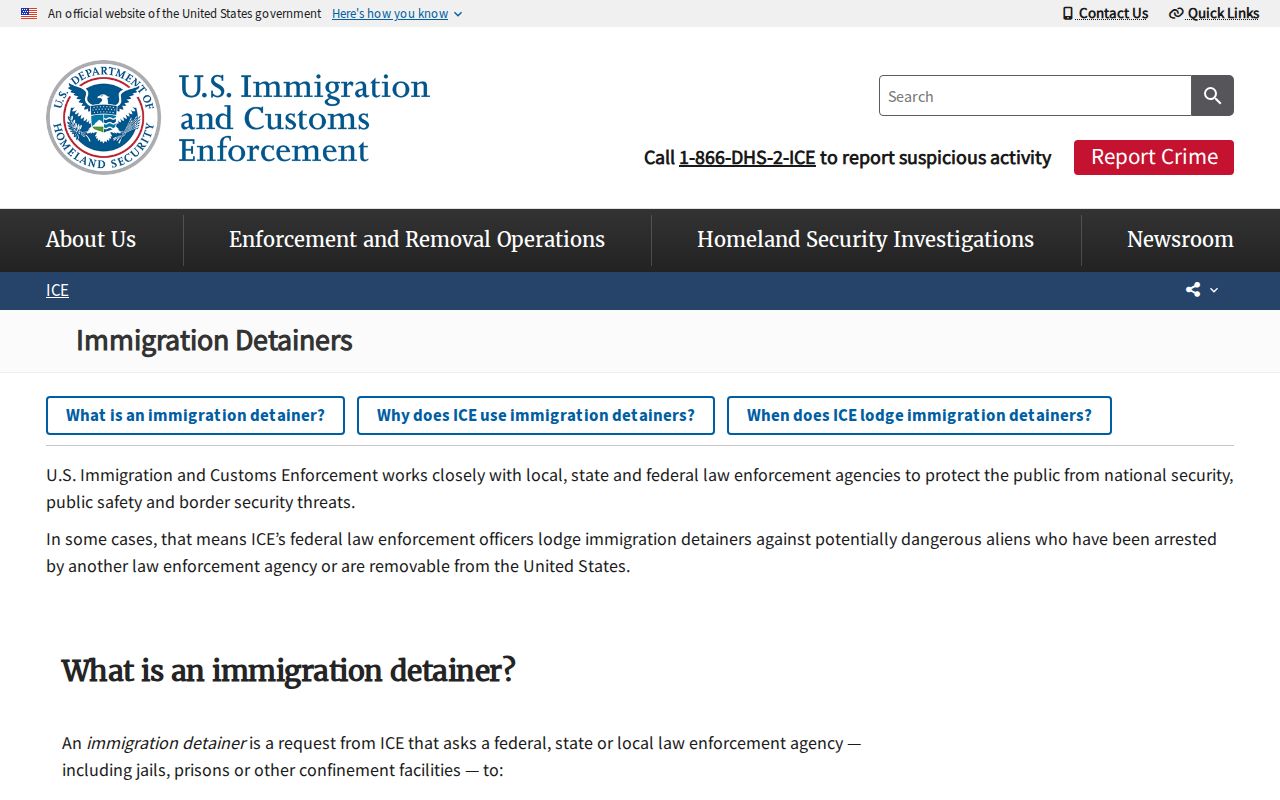 ICE detainer and Madison County custody transfer explanation