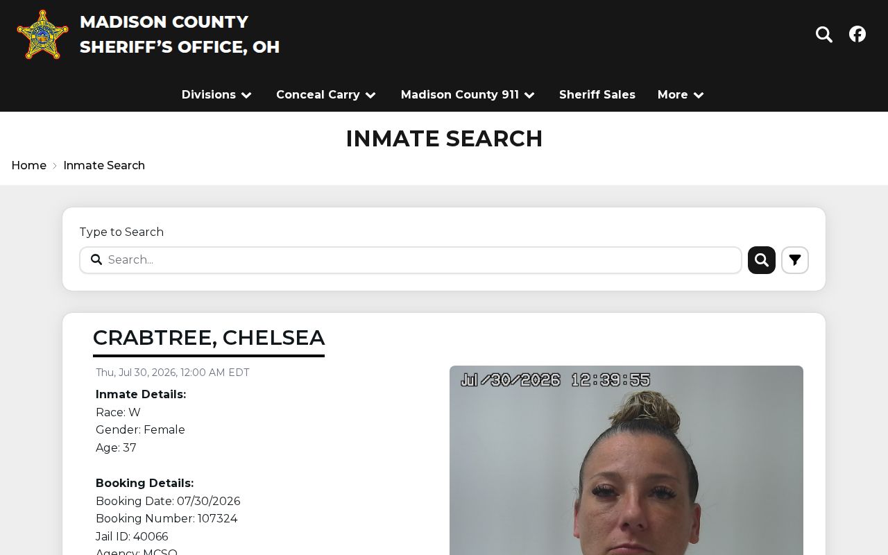 Madison County Sheriff current inmate search without a released inmate archive